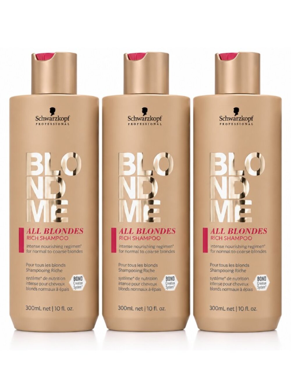 Schwarzkopf Professional BLONDME All Blondes Rich Shampoo 10 oz – 3 Pack